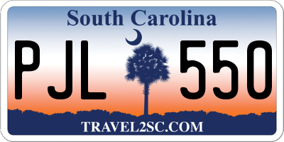 SC license plate PJL550
