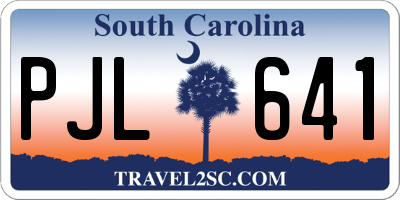 SC license plate PJL641