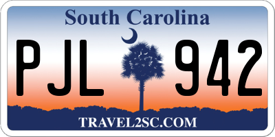 SC license plate PJL942