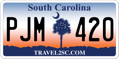 SC license plate PJM420