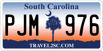 SC license plate PJM976