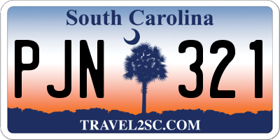 SC license plate PJN321