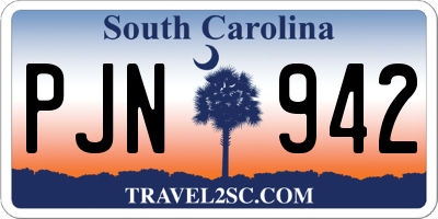 SC license plate PJN942
