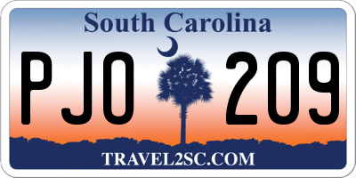 SC license plate PJO209