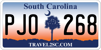 SC license plate PJO268