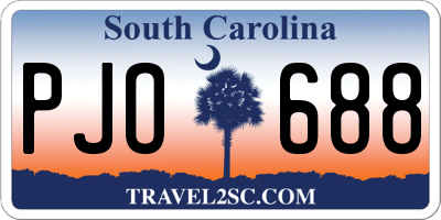 SC license plate PJO688