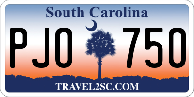 SC license plate PJO750