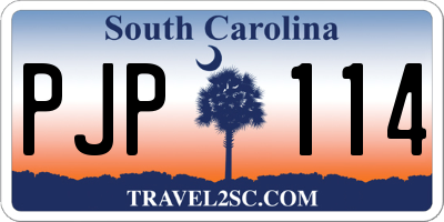 SC license plate PJP114
