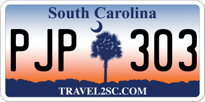 SC license plate PJP303