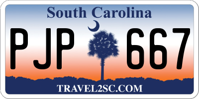 SC license plate PJP667
