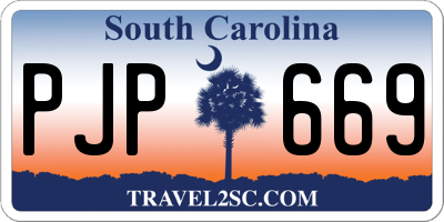 SC license plate PJP669