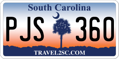 SC license plate PJS360