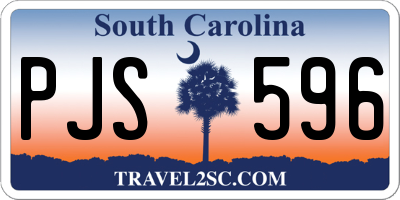 SC license plate PJS596