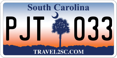 SC license plate PJT033