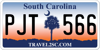 SC license plate PJT566