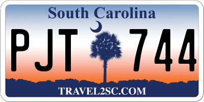 SC license plate PJT744