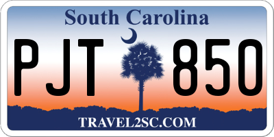 SC license plate PJT850