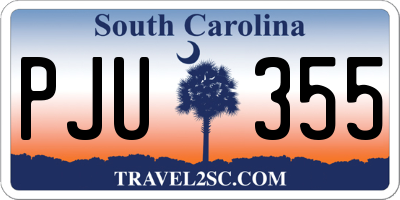 SC license plate PJU355