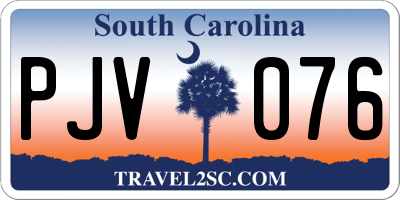SC license plate PJV076
