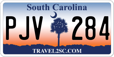 SC license plate PJV284