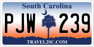 SC license plate PJW239
