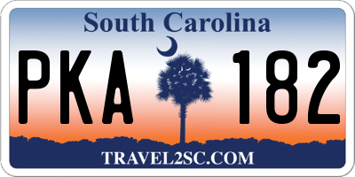 SC license plate PKA182