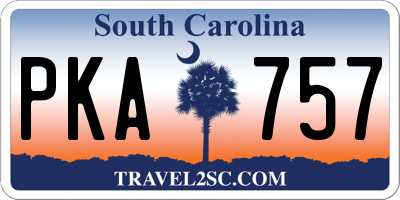 SC license plate PKA757