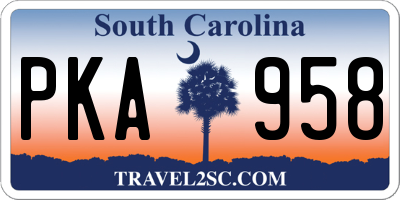 SC license plate PKA958