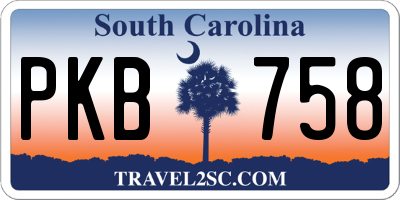 SC license plate PKB758