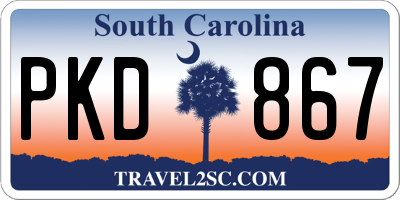 SC license plate PKD867
