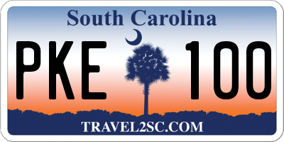SC license plate PKE100
