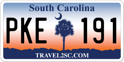 SC license plate PKE191