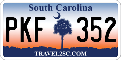 SC license plate PKF352