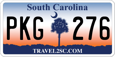 SC license plate PKG276