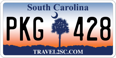 SC license plate PKG428