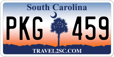 SC license plate PKG459