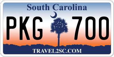 SC license plate PKG700
