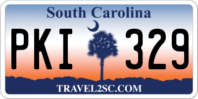 SC license plate PKI329