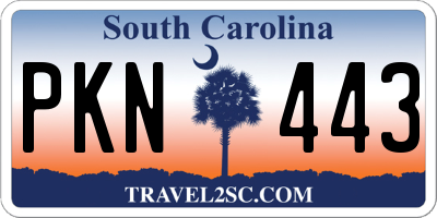 SC license plate PKN443