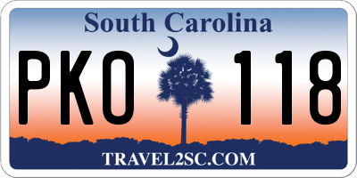 SC license plate PKO118