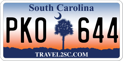 SC license plate PKO644