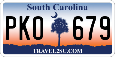 SC license plate PKO679