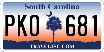SC license plate PKO681