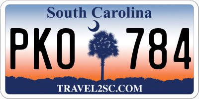 SC license plate PKO784