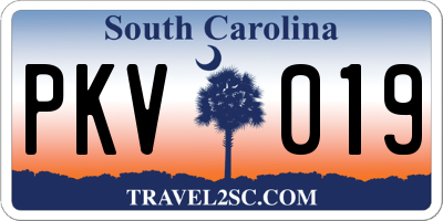 SC license plate PKV019