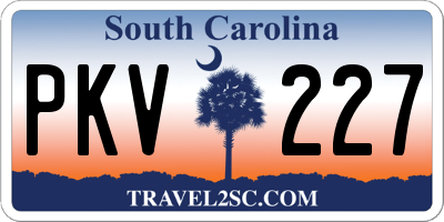 SC license plate PKV227
