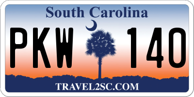 SC license plate PKW140
