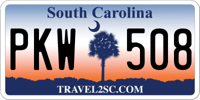 SC license plate PKW508