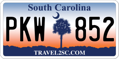 SC license plate PKW852