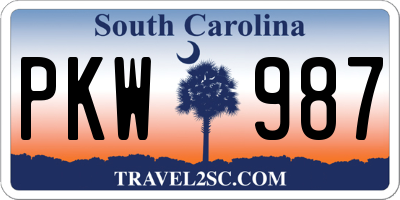 SC license plate PKW987